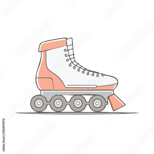 Roller Skate Illustration in Pastel Colors for Sports or Recreational Activity