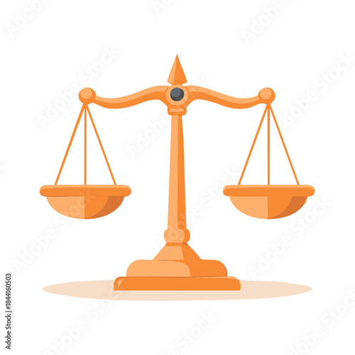 Golden Scales of Justice Symbol, Courtroom Sign. Law, Trial, Equality, Balance, Legal