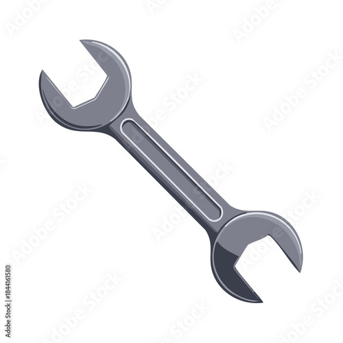 Metal wrench for mechanical repair service, adjustable engineering tool for loosening and tightening nuts and bolts