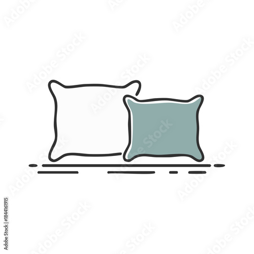 Two stylish throw pillows vector illustration home decor comfort design