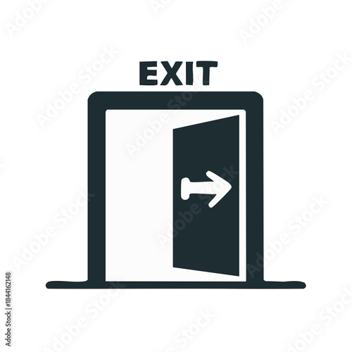 Emergency Exit Sign A Rightward Arrow Indicating Evacuation In A Facility Illustrative Icon