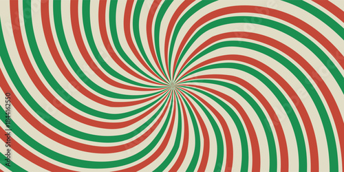 Vintage red green grunge retro circus lights background with festive swirls. Vector illustration