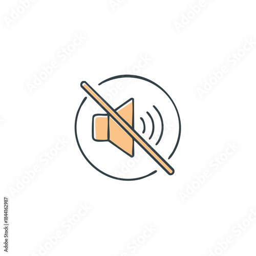 Mute Sound Notification: Sound Off Vector Concept in Illustration Style