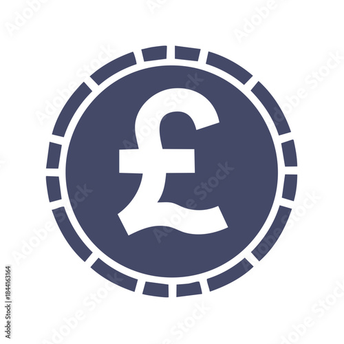 Pound Sterling Coin Illustration Currency Round Money Icon Finance Symbol