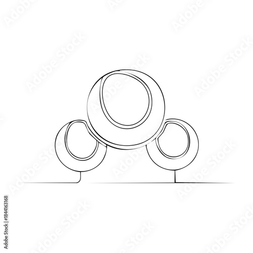One Line Drawing of Trees, Simple Artistic Tree Design, Forest Concept