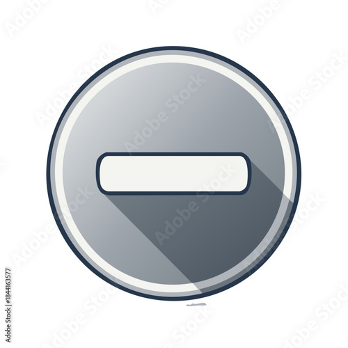 Free Download Subtract Symbol in Circular Shape with Shadow Effect in Gray and White Design Element - GFXLoad