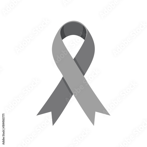 Gray Awareness Ribbon Symbol: Mental Health, Parkinson's Disease, and Diabetes Support
