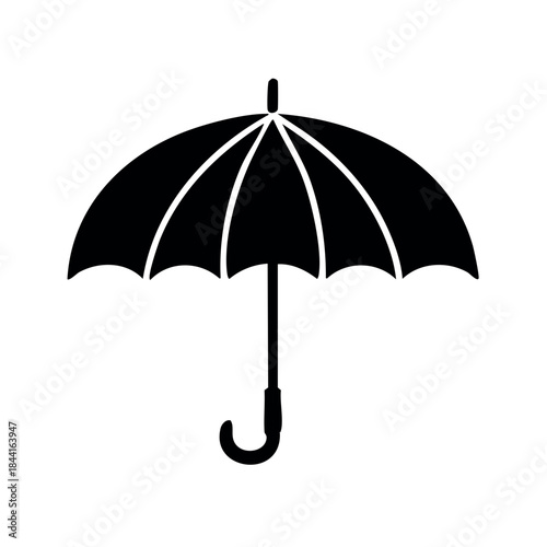 Umbrella Icon Silhouette Simple Vector for Rain Protection Weather Forecasts and Emergency Preparedness