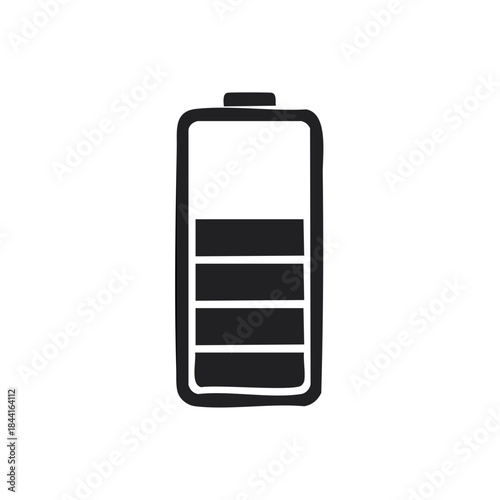 Isolated Battery Level Indicator Icon Showing Charge Progress - Power Source Symbol