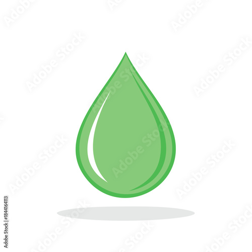 Vibrant Green Water Drop Depiction Symbolizing Freshness Purity and Ecological Harmony with Sleek Modern Design