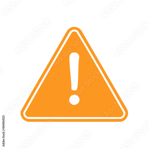 Orange Triangle Warning Sign Symbol with Exclamation Point for Alert or Attention