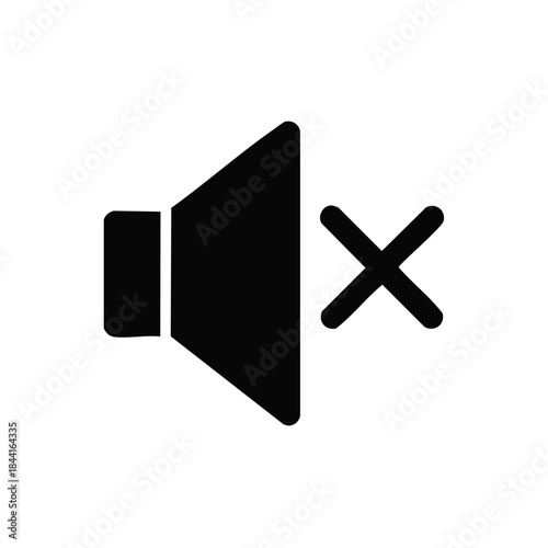 Sound Off Icon Representing Mute Function For Interface Applications and Presentations
