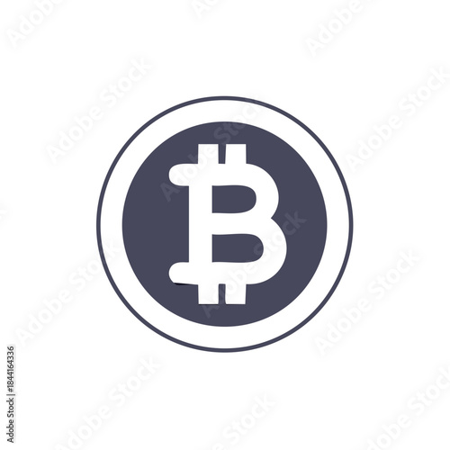 Bitcoin Cryptocurrency Symbol Representation on Coin Monetary Icon Simple Design