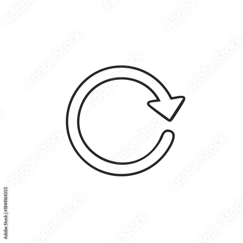 Round arrow rotating clockwise for refresh, synchronization, or reload