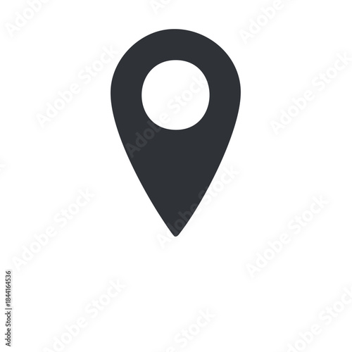 Dark Map Marker Icon Isolated Geolocation Symbol, Location Tag Point Sign Design Element, Position Vector Graphic