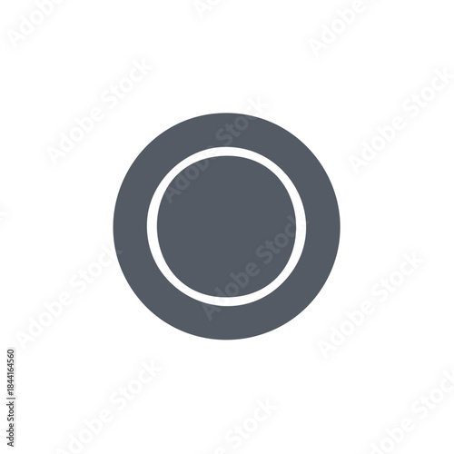 Simple Circle Dish Plate Illustration: Round Vessel for Food, Ceramic Dinnerware Object, Meal Service Item