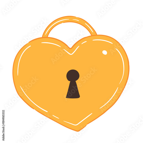 Heart Lock Hand-Drawn Illustration
