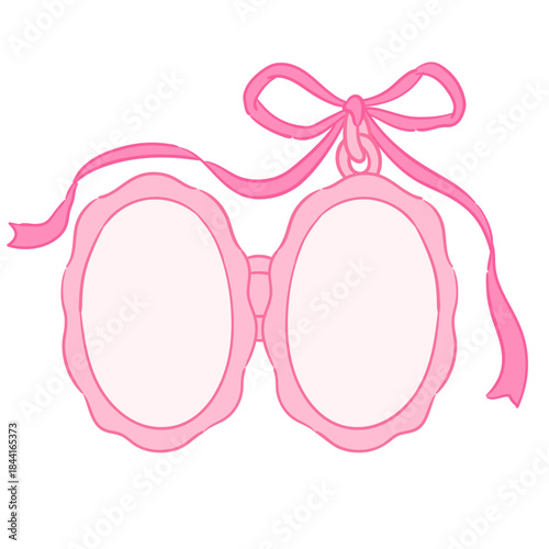 Pink Locket with Ribbon Illustration