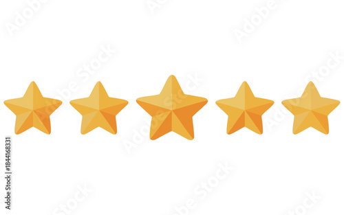 Five golden stars representing a perfect rating
