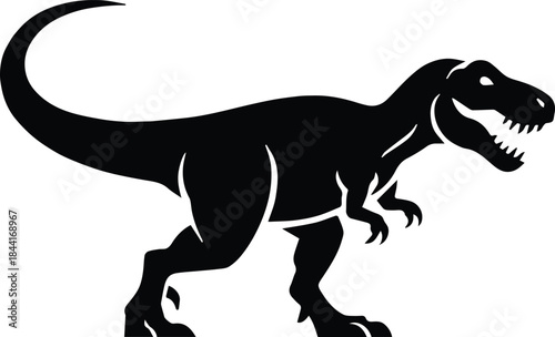 dinosaur silhouette t rex vector isolated black prehistoric animal graphic