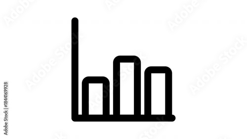 Analytics Bar Chart Icon Animation for Data Metrics, Performance Tracking, Business Insights, and Digital Dashboard Visualization
