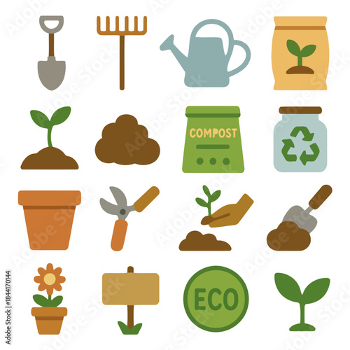 Garden Essentials: An assortment of gardening tools, each poised to nurture growth, symbolizes the vibrant essence of cultivating a flourishing garden, promising a bountiful harvest.