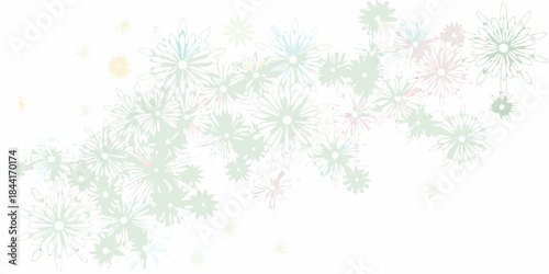 Delicate pastel floral arrangement with scattered blossoms and a soft airy feel