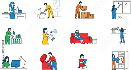 Legal law and justice vector icons set featuring gavel, scales, police badge, books, and documents, cad drawing flat vector illustration