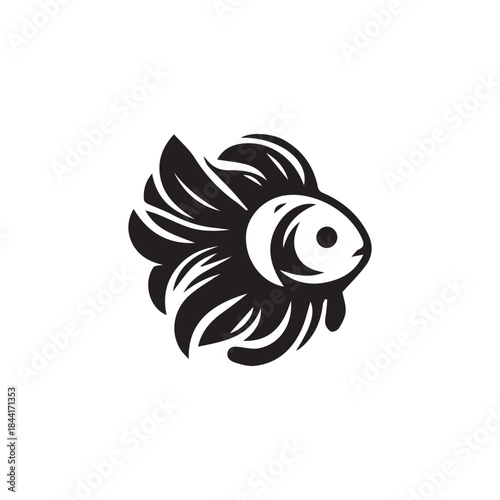 Goldfish animal logo on white background.