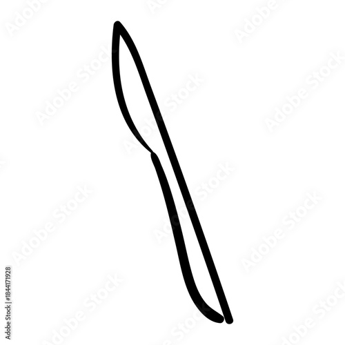 Hand-Drawn Butter Knife Illustration