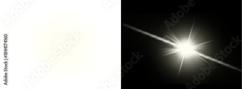 Fotografía PNG image of Bright white starburst lens flare effect with diagonal light streak
