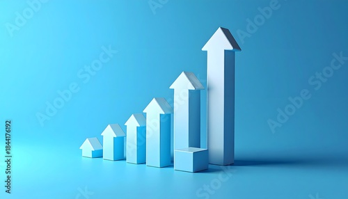 Ascending white arrows on a blue backdrop, symbolizing growth Free Download Ascending white arrows on a blue backdrop, symbolizing growth - GFXLoad