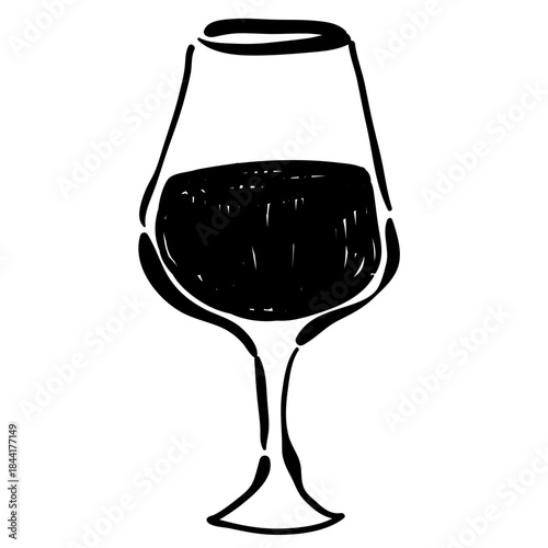 Hand-Drawn Wine Glass Illustration