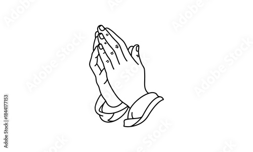 praying hands outline vector