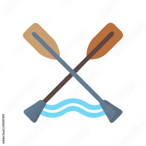 oar paddle boating icon design