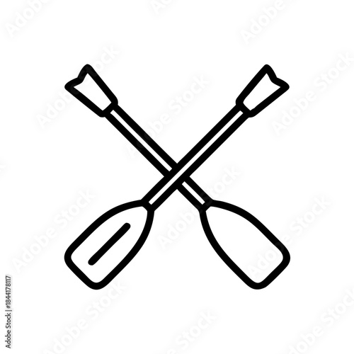 oar paddle boating icon design