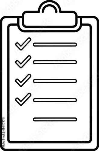 Clipboard with checklist and checked boxes