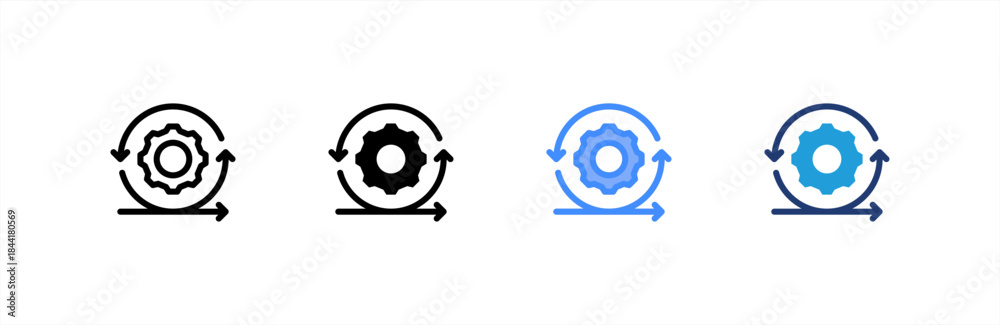 Foto Agile icon multiple style collection. Vector illustration.