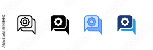 Configuration Chat icon multiple style collection. Vector illustration.
