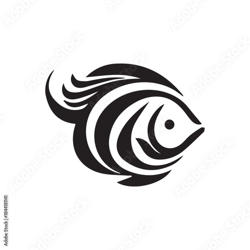 Minimalist tilapia logo on a white background.