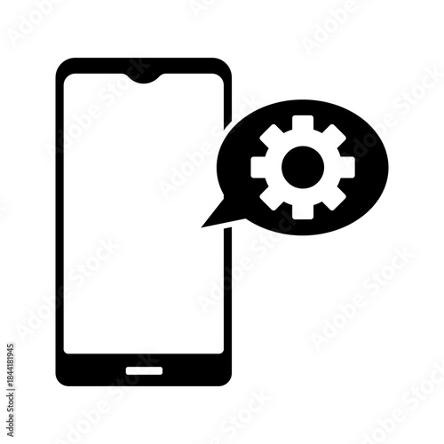 mobile settings or technical support icon vector