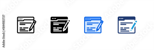 Copywriting icon multiple style collection. Vector illustration.