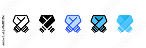Scarf icon multiple style collection. Vector illustration.