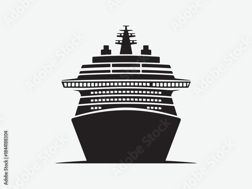 Cruise ship silhouette, Cruise ship icon vector illustration on white background