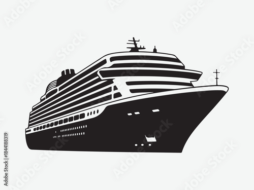 Cruise ship silhouette, Cruise ship icon vector illustration on white background