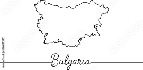 Outline map of Bulgaria with country name border