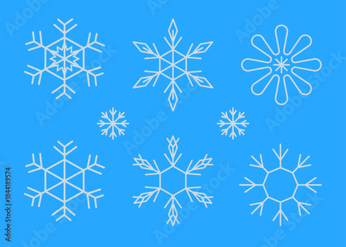 snowflake patterns on blue background