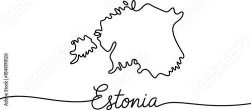 Hand Drawn Map of Estonia with Country Name outline