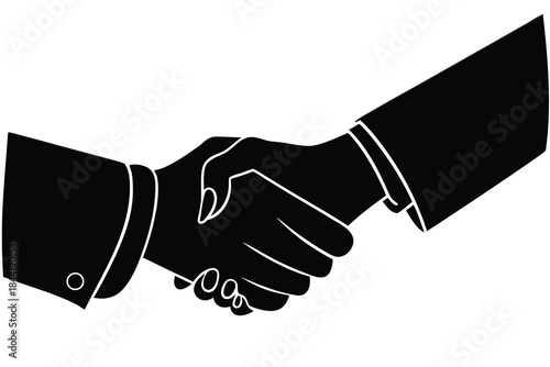 Businessmen handshake vector illustration depicting a partnership agreement and successful teamwork meeting