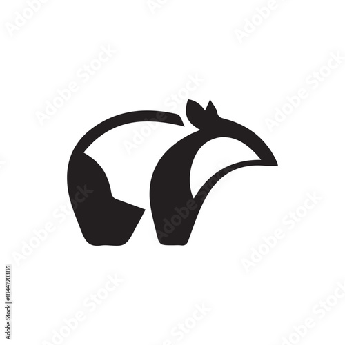 minimalist tapir logo with white background